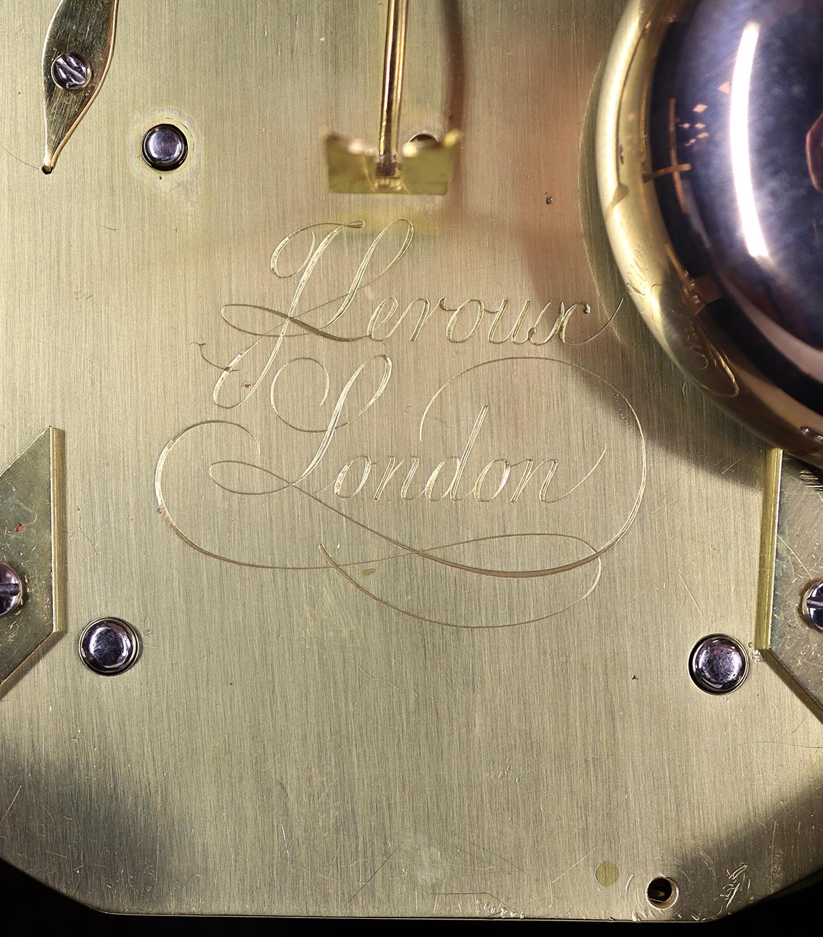Brass John Leroux, London. Twin Fusee Bracket Clock For Sale