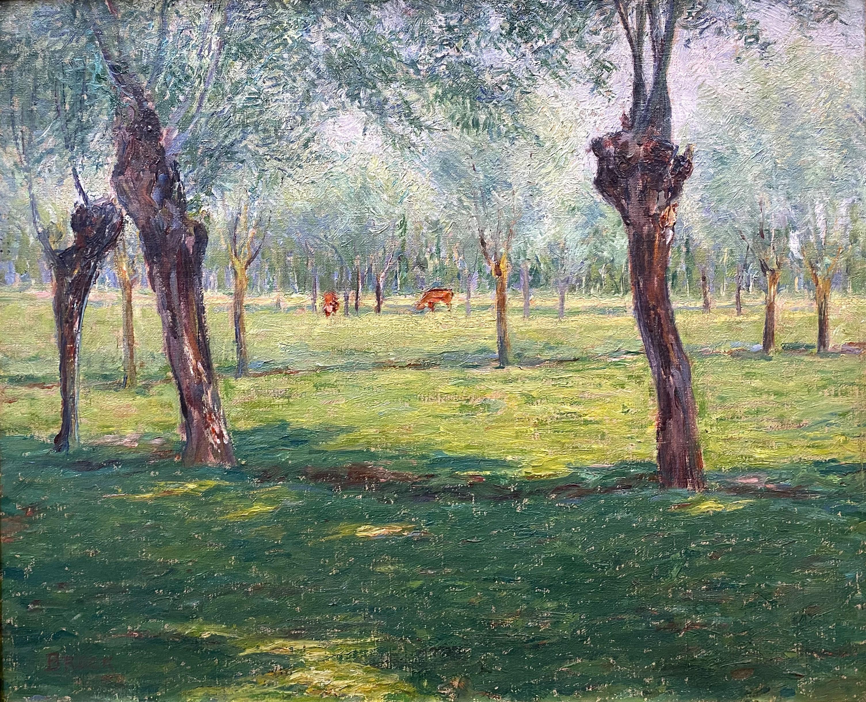 Field with Dappled Sunlight, Giverny - American Impressionist Art by John Leslie Breck