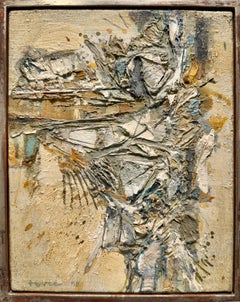 "November VI" John Levee, Ab-Ex, Mid-Century, Gestural, Impasto, Pastel Colors