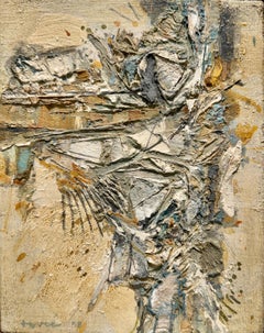 "November VI" John Levee, Ab-Ex, Mid-Century, Gestural, Impasto, Pastel Colors
