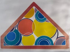 John LeVee Red Pyramide 1973 Signed Lithograph 37/90 Geometric Abstract Rome