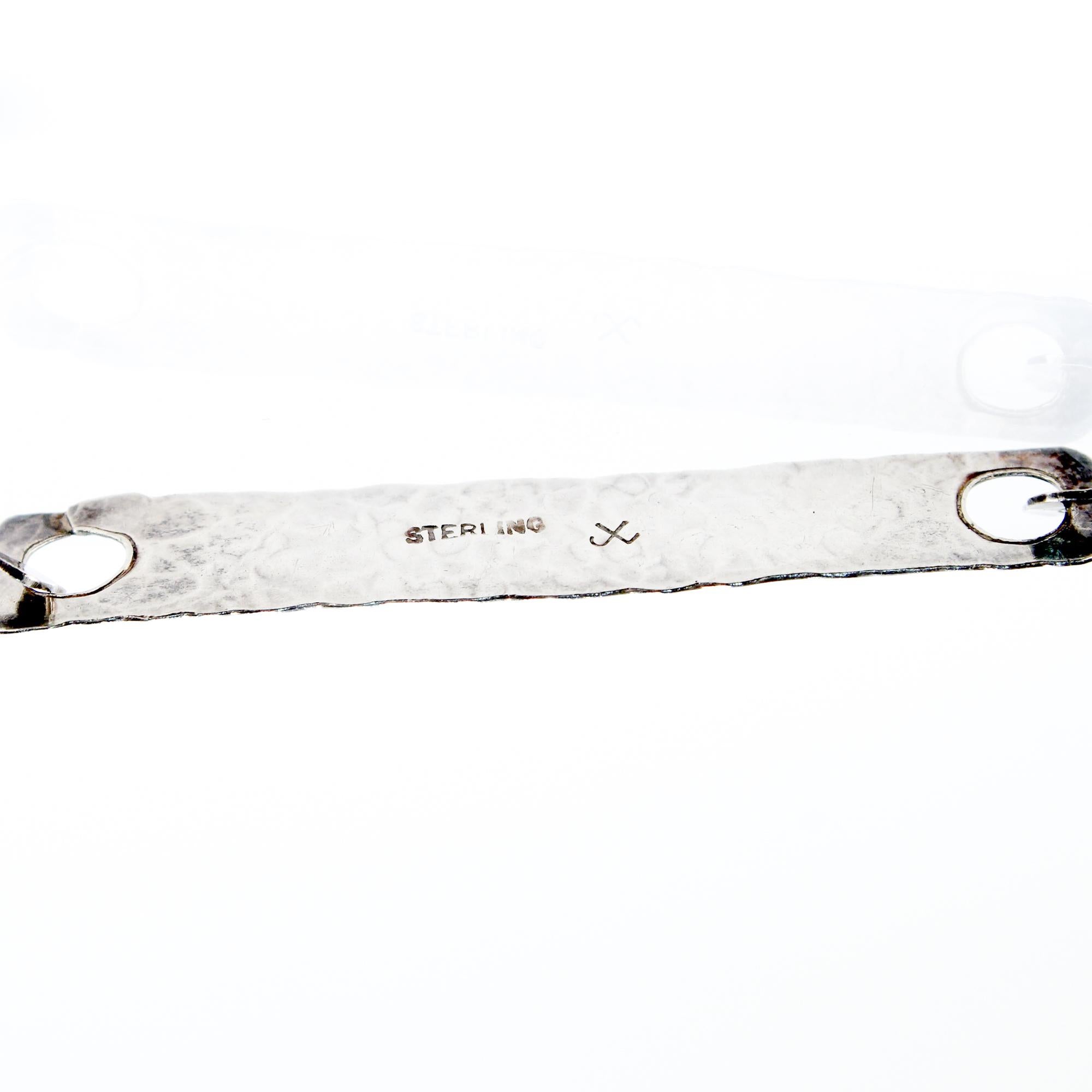 John Lewis Boston Modernist Collana in argento martellato a mano A. Silver in vendita 6