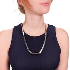 John Lewis Boston Modernist Hand Hammered Sterling Silver Link Necklace