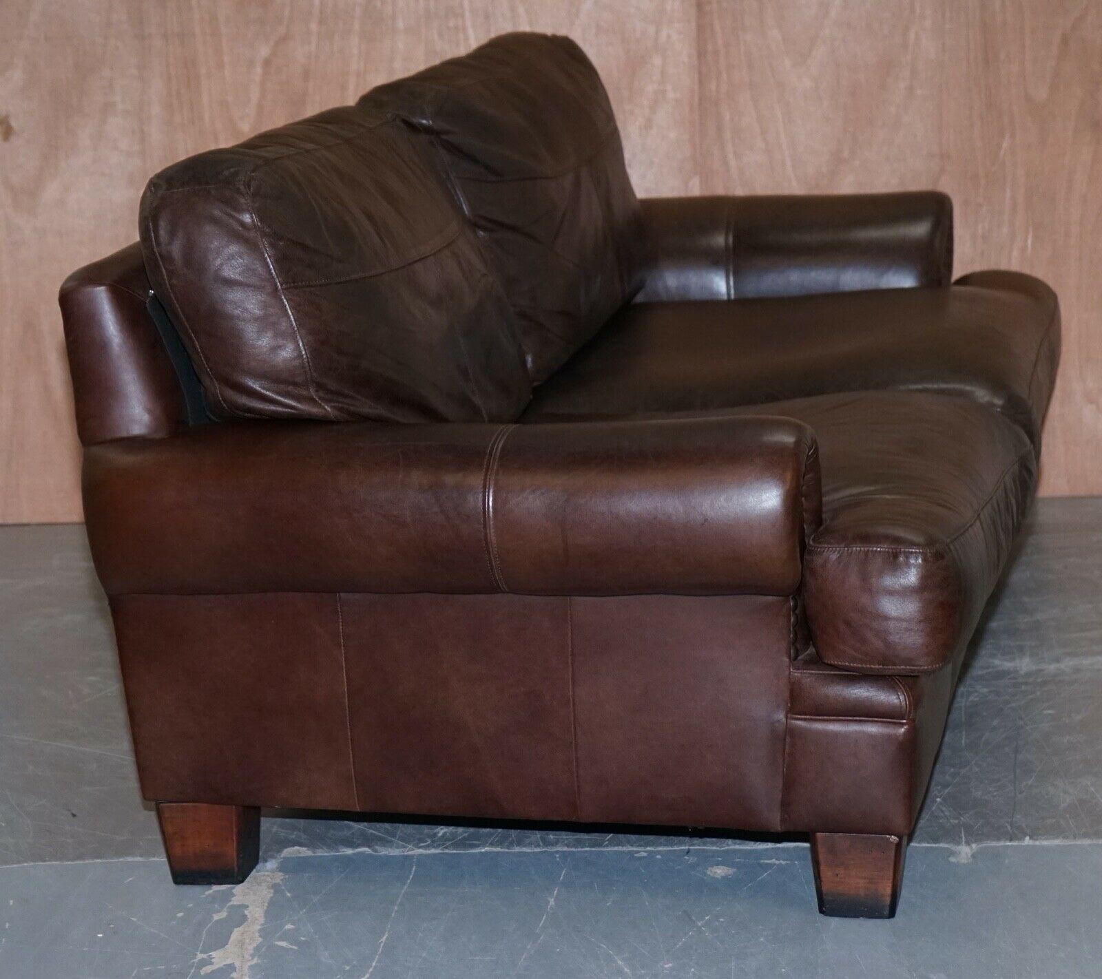 John Lewis Chartwell Brown Chocolate Three Seater Sofa with Studs on Arms 3