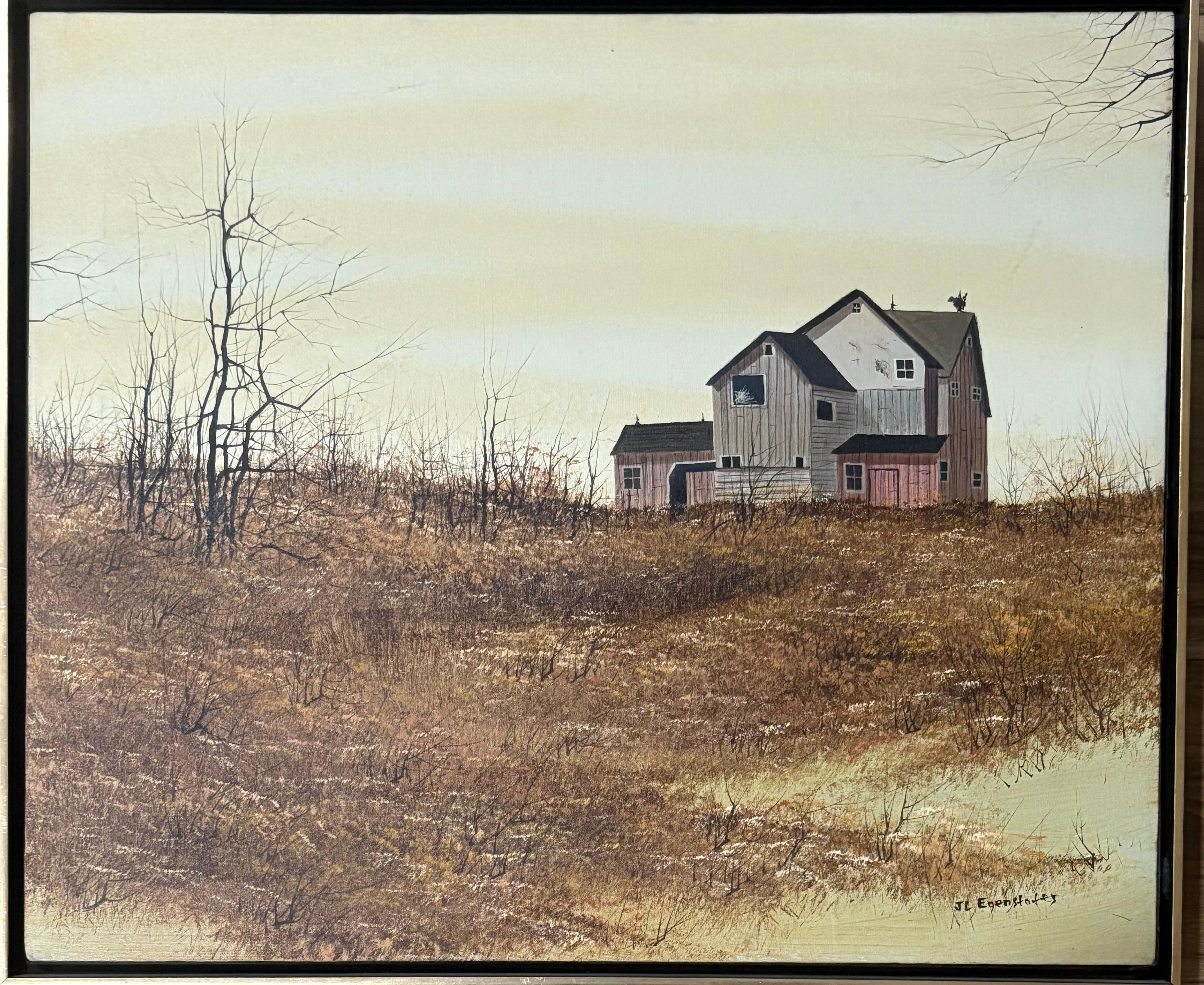 “Farm house” - Painting by John Lewis Egenstafer