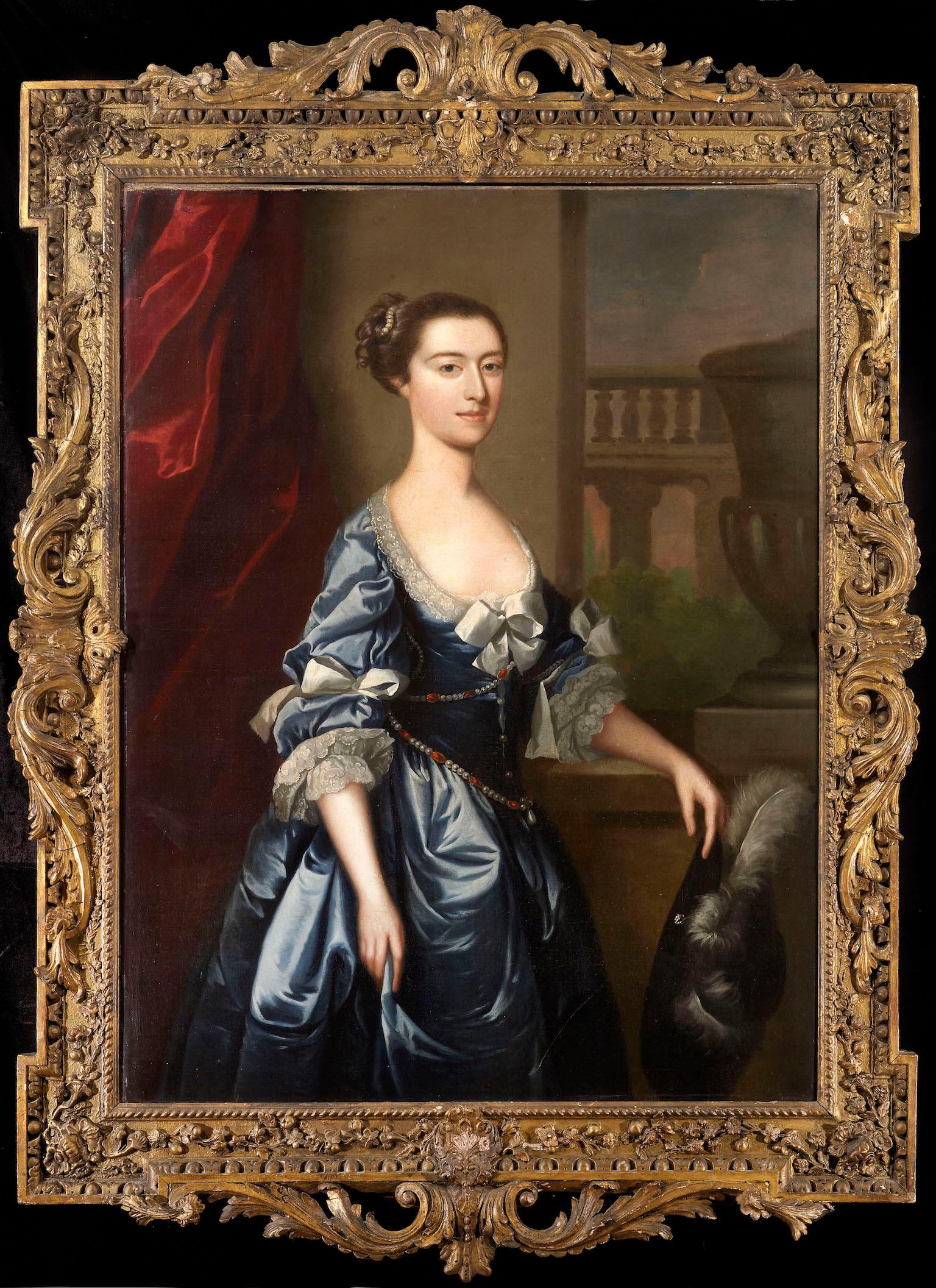 Portrait of an 18th Century Lady, Attributed to Irish Painter John Lewis  - Painting by Unknown