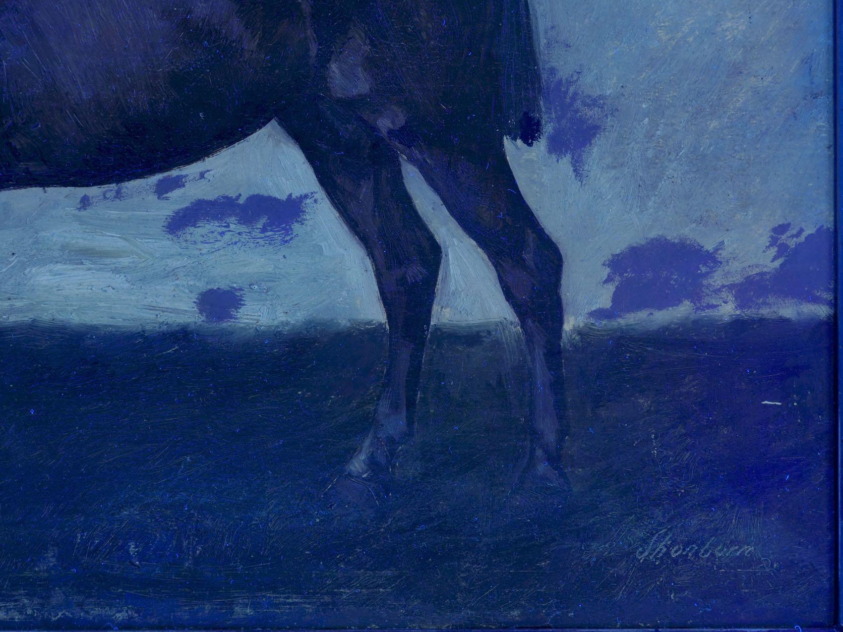 John Lewis Shonborn (American, 1852-1931) Equestrian Thoroughbred Oil Painting 11
