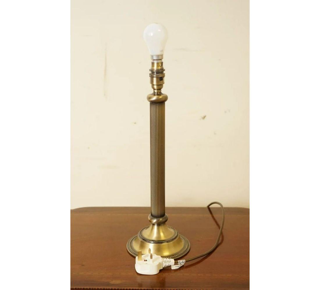 British John Lewis Single Vintage Brass Look Table Lamp For Sale