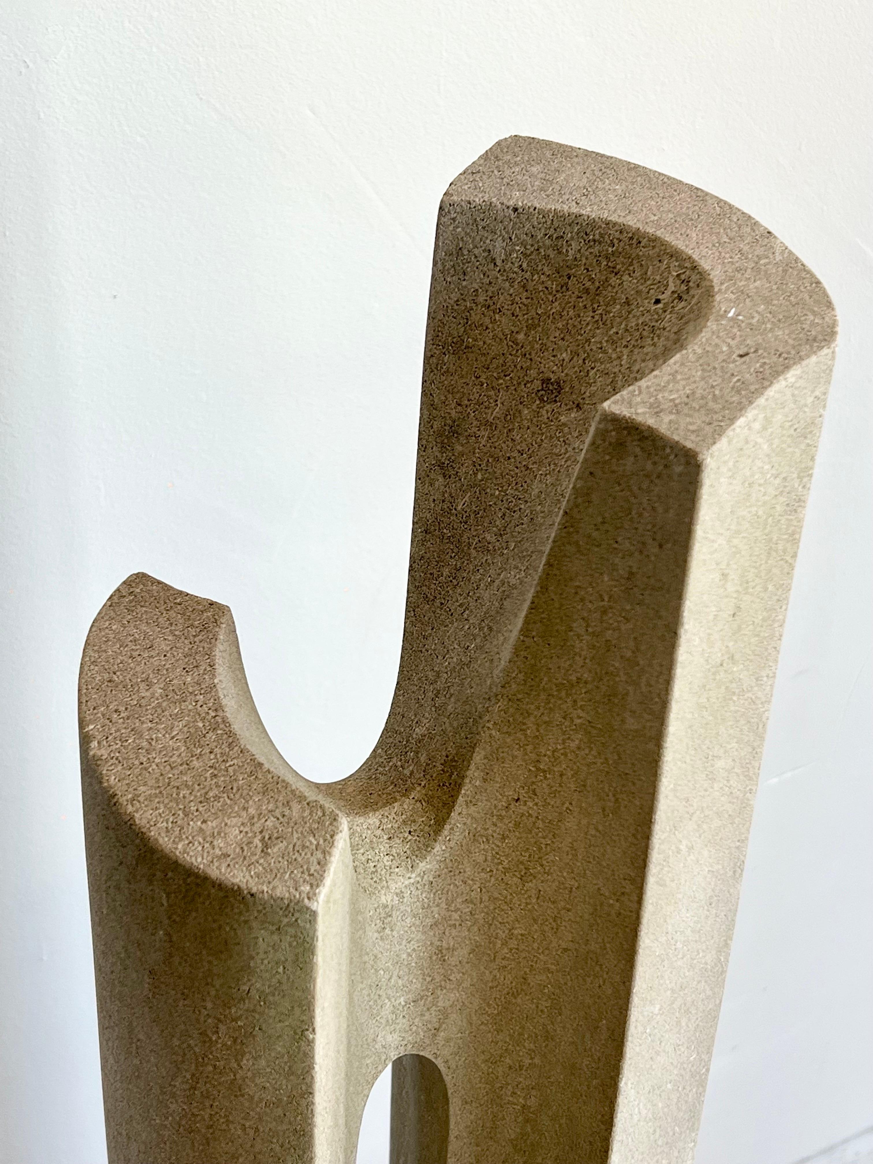 Carved John Libberton Tall Modernist Architectural Sculpture