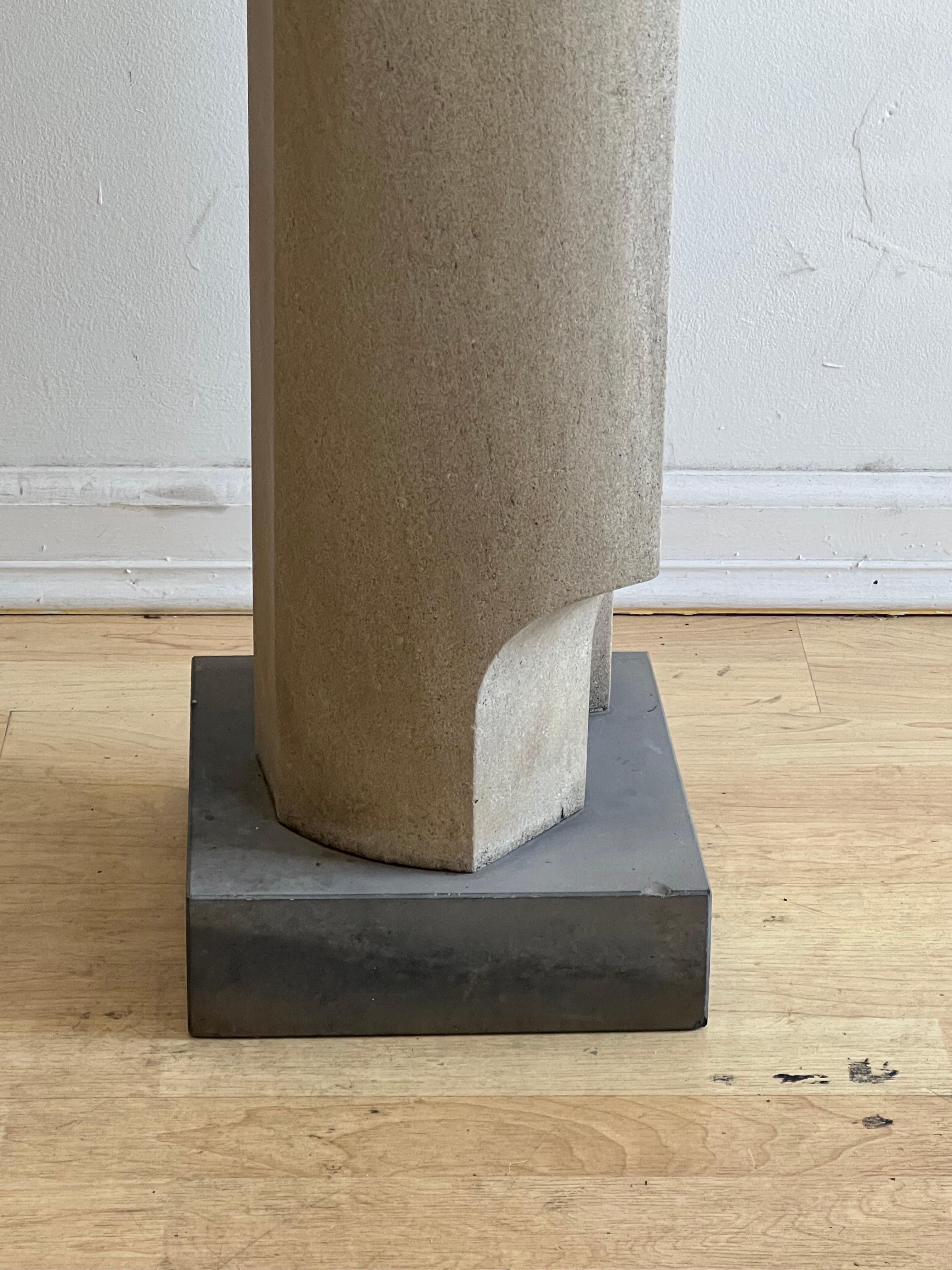 Limestone John Libberton Tall Modernist Architectural Sculpture