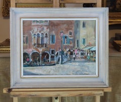 Original Oil on Board. JOHN LINFIELD, N.E.A.C., "Ponte di Apostoli, Venice"
