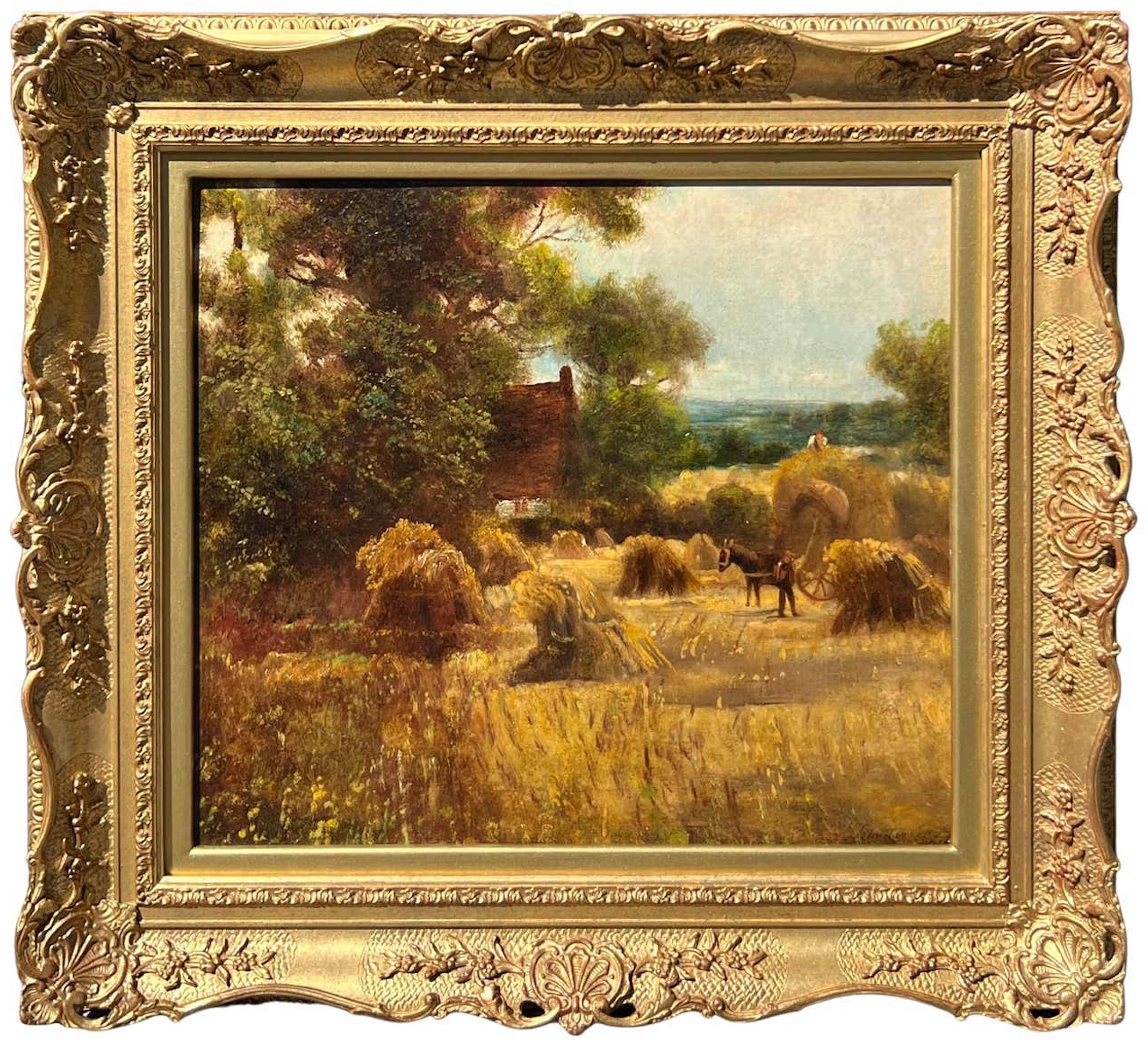 John Linnell (b.1792) Landscape Painting - Baling the Hay