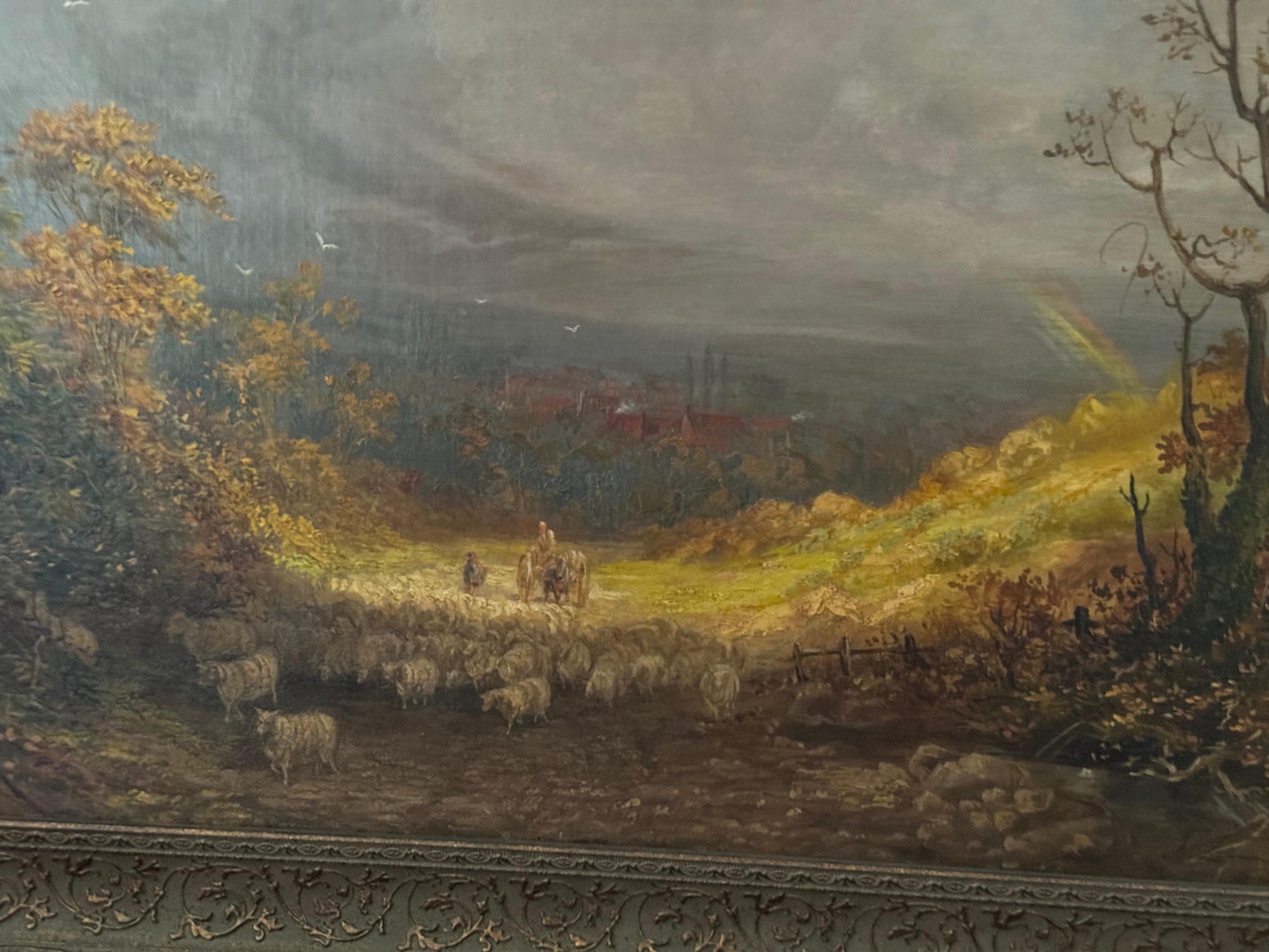John Linnell (1792-1882) gibt uns eine Metapher dafür, wie man durch den Sturm hindurch ins Licht kommt, während das Dorf, der Himmel und die Hügel im Dunkeln bleiben. Er ist als Rivale von Constable bekannt. Seine Arbeiten sind detailliert,