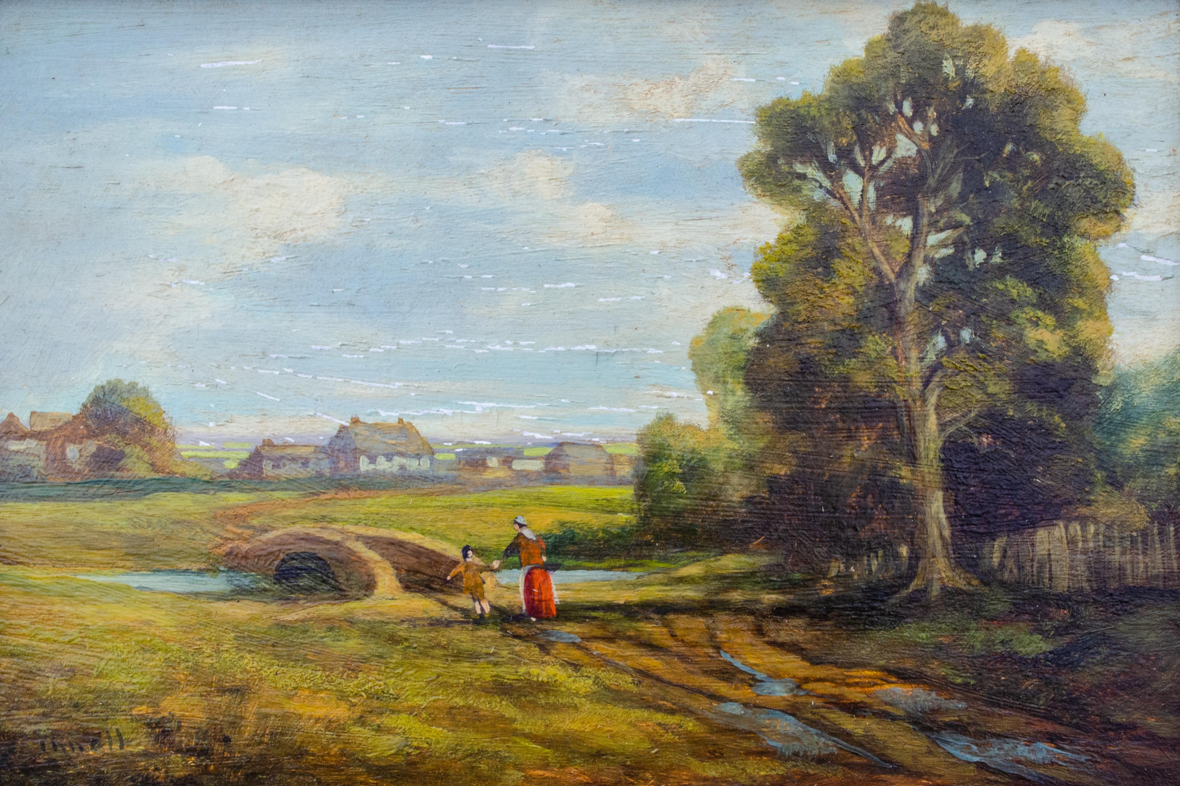 John Linnell (British, 1792-1882)
Untitled (English Countryside), 19th Century
Oil on wood panel
9 1/2 x 6 3/4 in.
Framed: 12 x 14 1/2 x 2 in.
Signed lower left: Linnell

John Linnell (June 16, 1792 - January 20, 1882) was an English landscape and