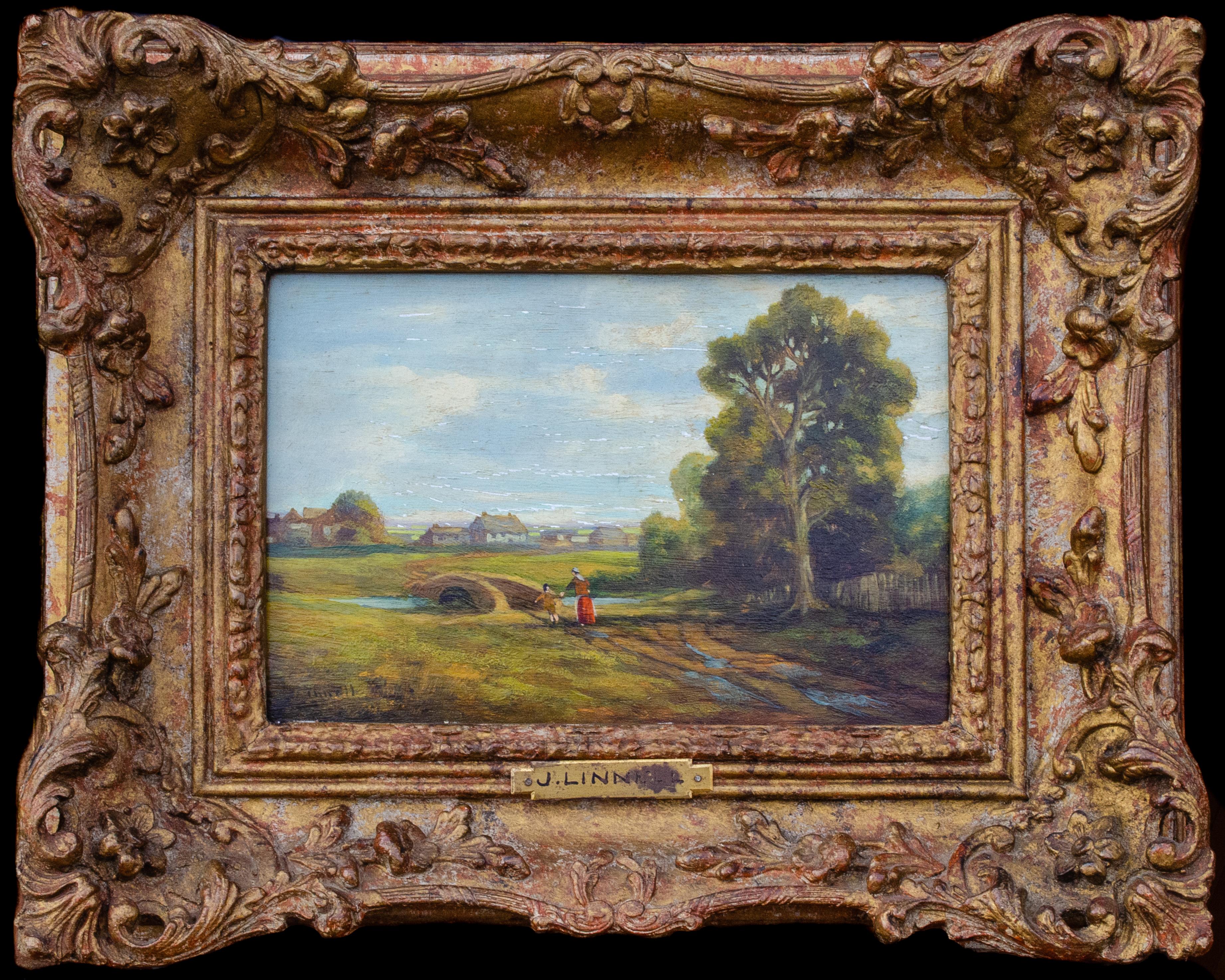 John Linnell (b.1792) Figurative Painting - English Countryside Painting by John Linnell