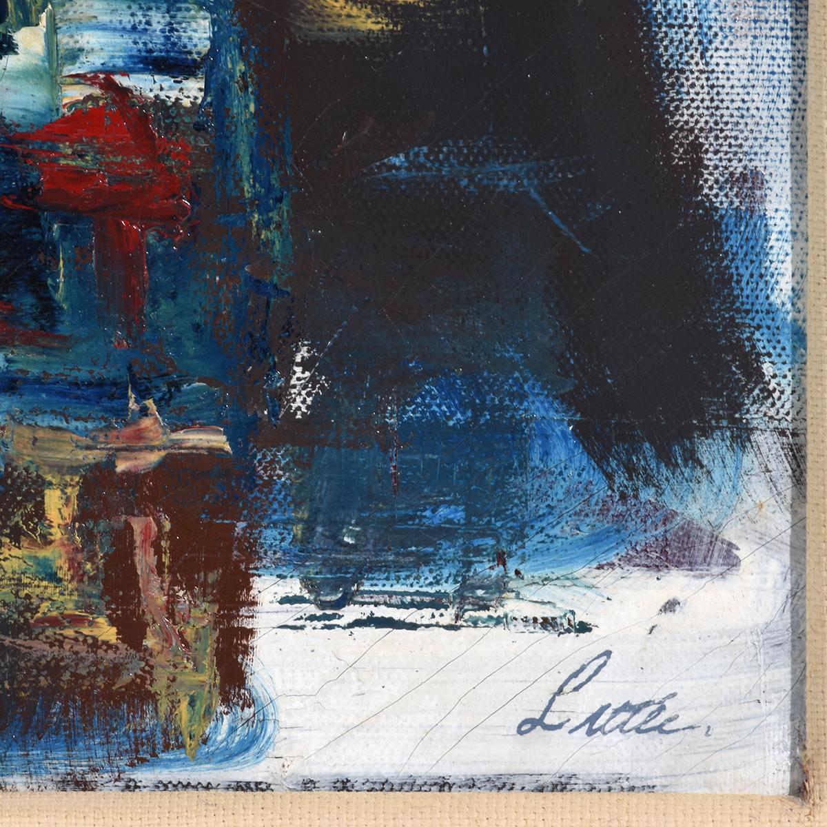 Peinture à l'huile abstraite Blue Nocturne de John Little en vente 3