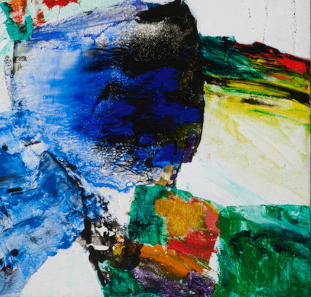 WHIGMARLEERIE Pittura acrilica canadese su tela astratta della metà del 20° secolo, colorfu in vendita 1