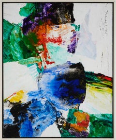 WHIGMARLEERIE Pintura canadiense acrílica sobre lienzo abstracta de mediados del siglo XX Colorfu