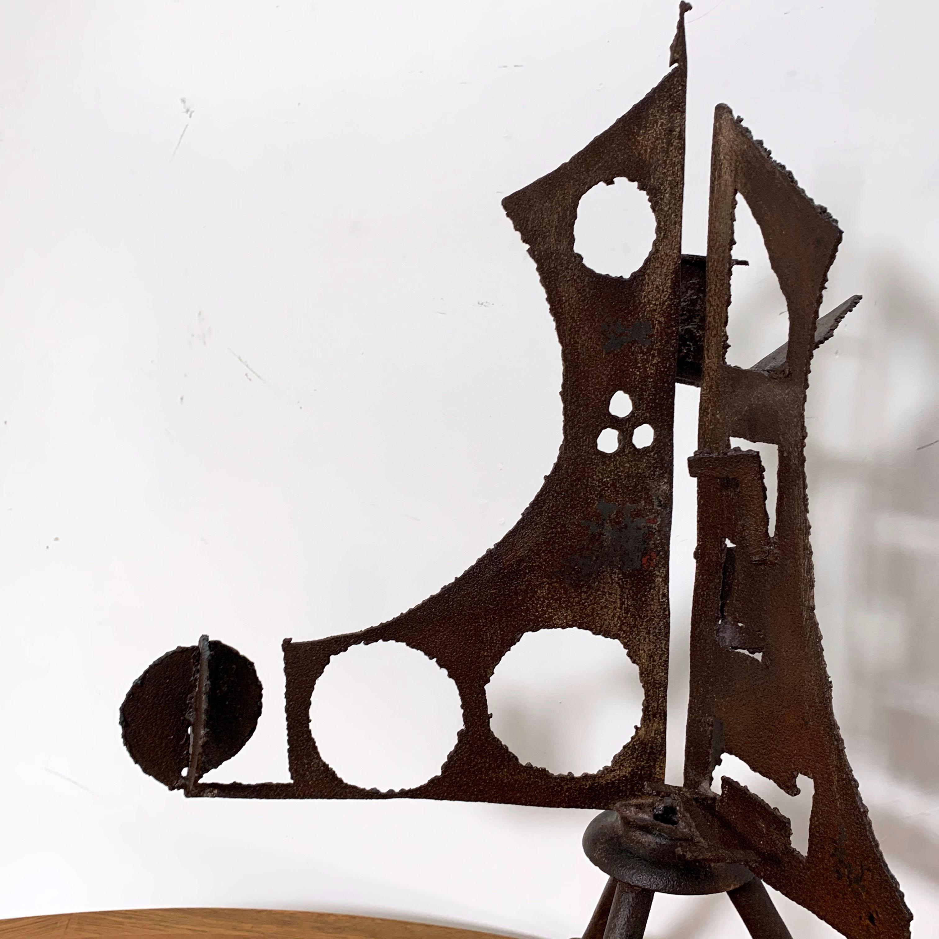 John Livermore Welded Steel Abstract Brutalist Sculpture D. 1970 In Good Condition In Peabody, MA
