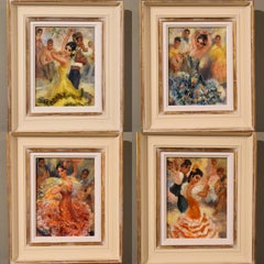 Quatrième peinture à l
huile de John Lloyd Strevens "Danse Espanol".