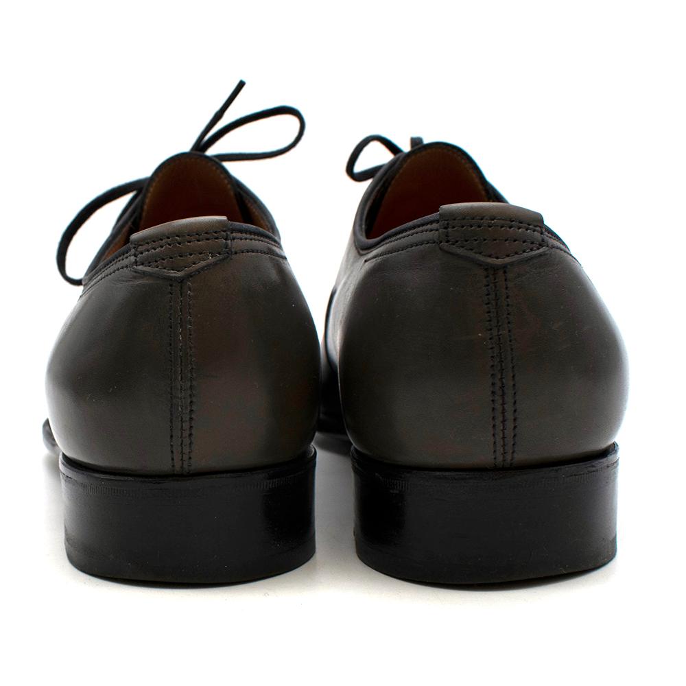 John Lobb Grey Hastings Calfskin Lace-Up Oxfords - Size EU 42.5 For Sale 4