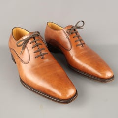 JOHN LOBB Size 10 Tan Leather Lace Up Shoes