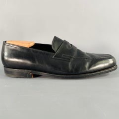 JOHN LOBB Size 11 Black Leather Penny Loafers