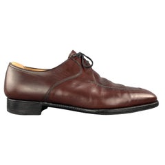 JOHN LOBB Größe 11 Burgundy Leder Split Schürze Zehe PORTMAN Lace Up