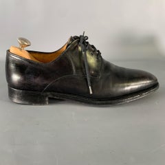 JOHN LOBB Size 9 Black Leather Pointed Toe Lace Up Shoes