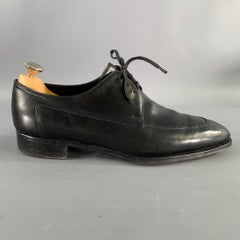 JOHN LOBB Size 9 Black Leather Pointed Toe Lace Up Shoes