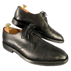 JOHN LOBB Size 9 Black Textured Leather Pointed Toe Lace Up Shoes