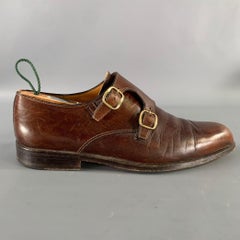 JOHN LOBB Size 9 Brown Leather Monk Strap Loafers
