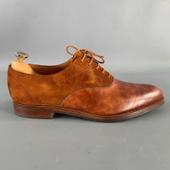 JOHN LOBB Size 9 Camel Leather Pointed Toe Lace Up Shoes