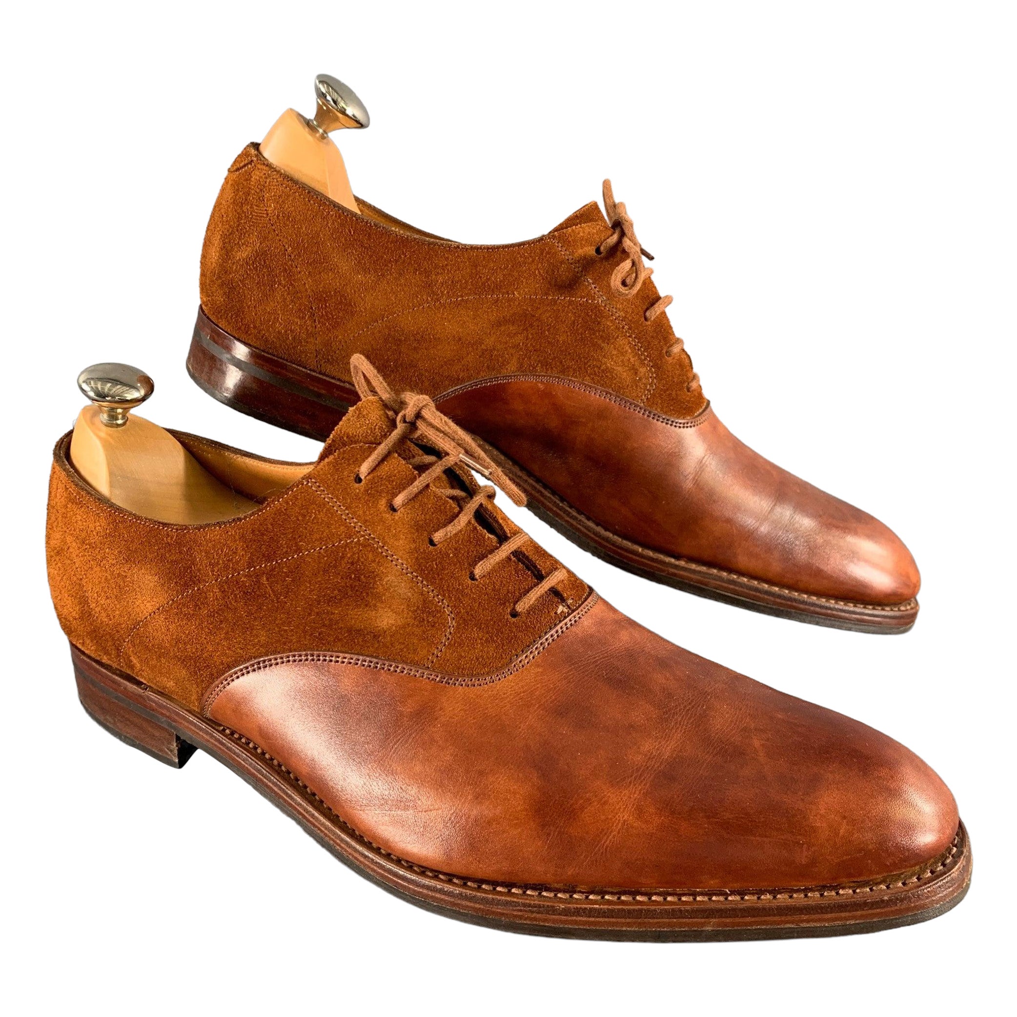 JOHN LOBB Größe 9 Kamelfarbenes Leder Spitze Spitze Schuhe