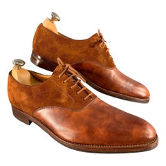 JOHN LOBB Size 9 Camel Leather Pointed Toe Lace Up Shoes
