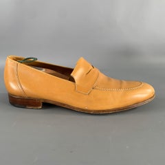 JOHN LOBB Size 9 Tan Leather Penny Loafers