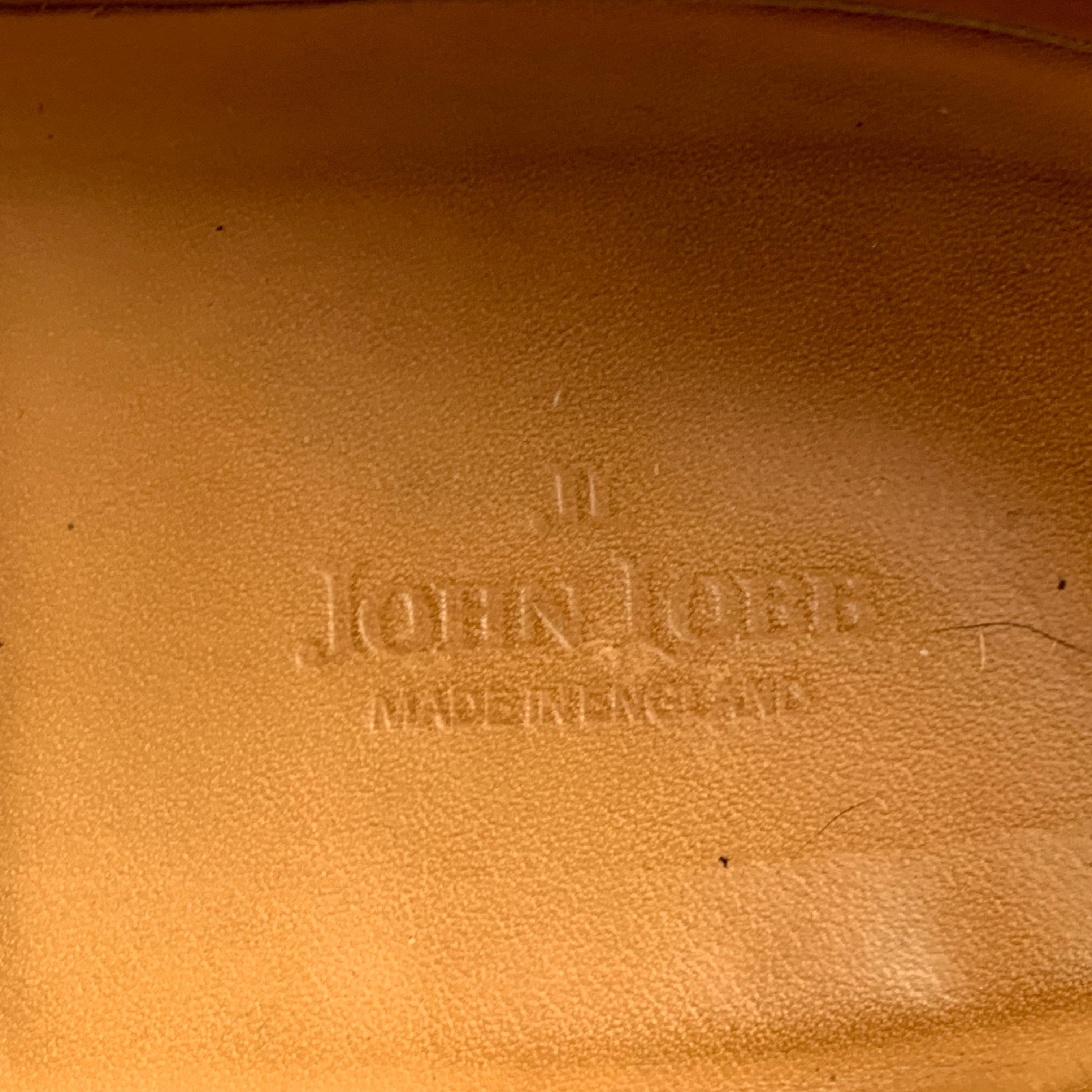 Men's JOHN LOBB Size 9.5 Black Leather Penny Loafers