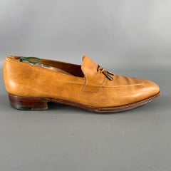 JOHN LOBB Size 9.5 Tan Leather Tassels Loafers