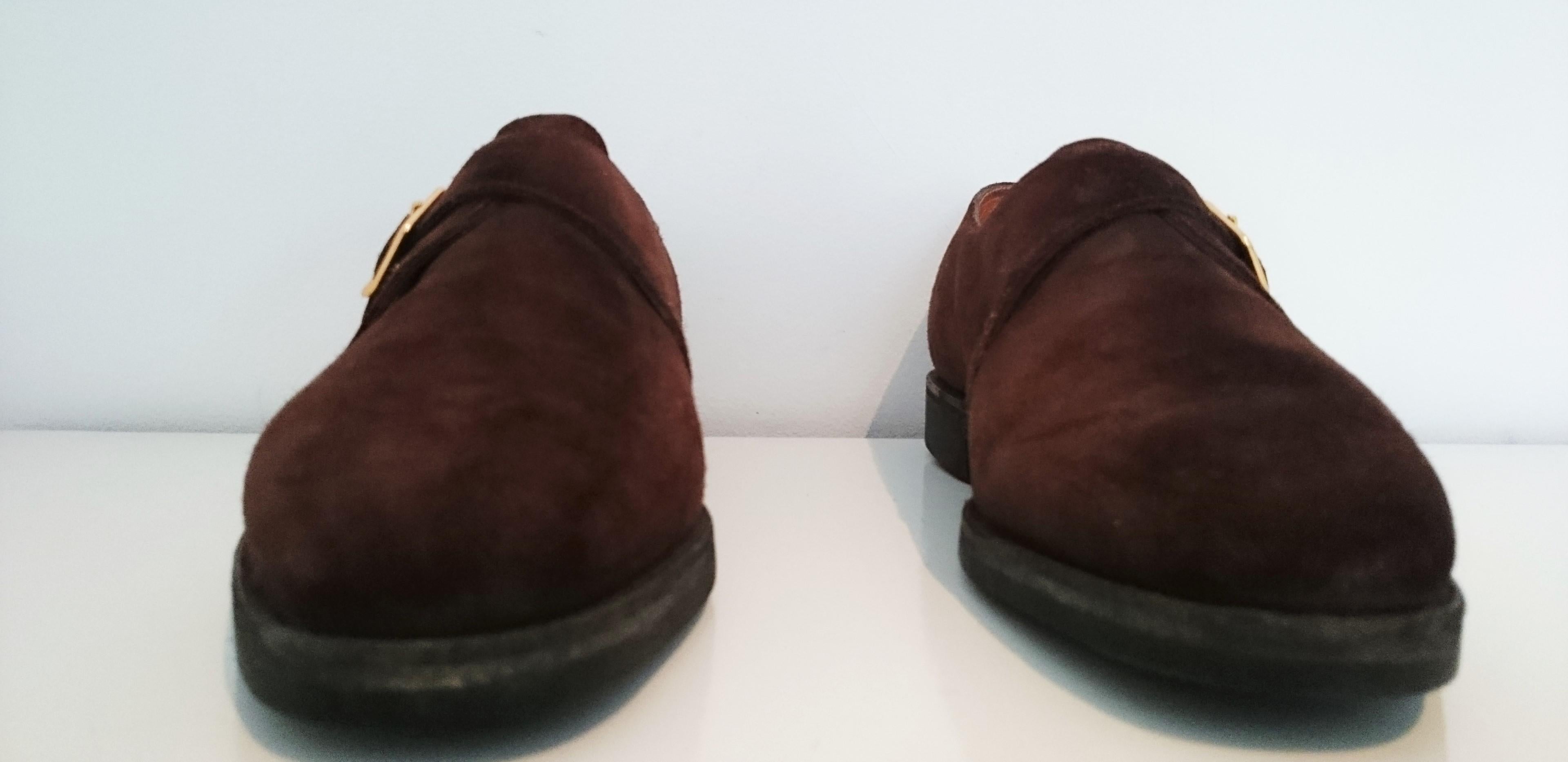 Black John Lobb Suede Men One-Strap Shoes. Excellent conditions. Size  For Sale
