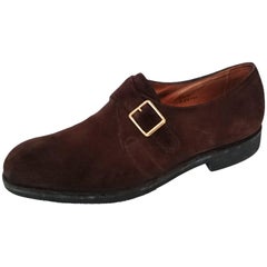 Used John Lobb Suede Men One-Strap Shoes. Excellent conditions. Size