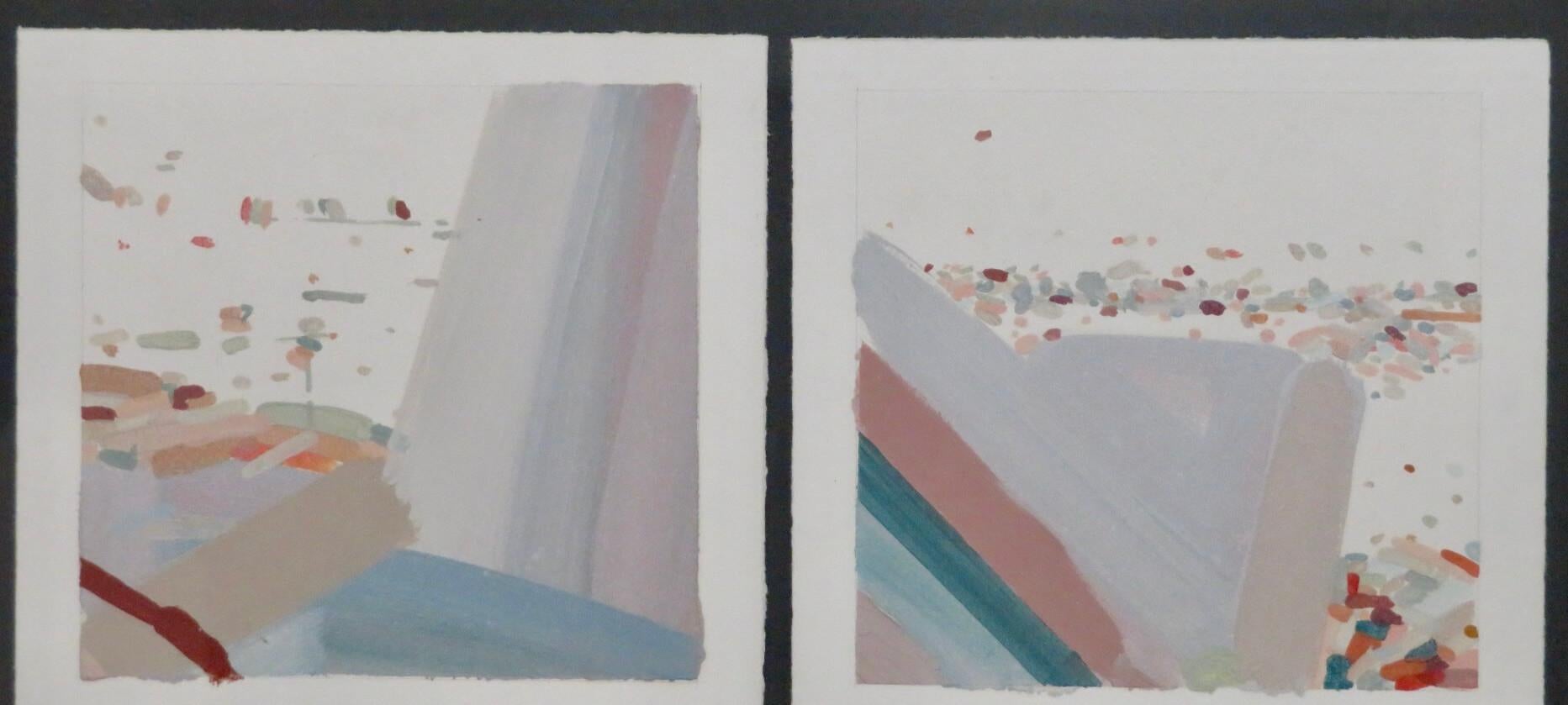 ARTIST: John Loker (1938-) British

TITLE: “Abstract Shifts In Four Panels”

SIGNED: labelled verso

MEDIUM: oil on paper

SIZE: 61cm x 63cm inc frame

CONDITION: excellent

DETAIL: Described by Ben Lewis as “one of modern Britain’s most original,