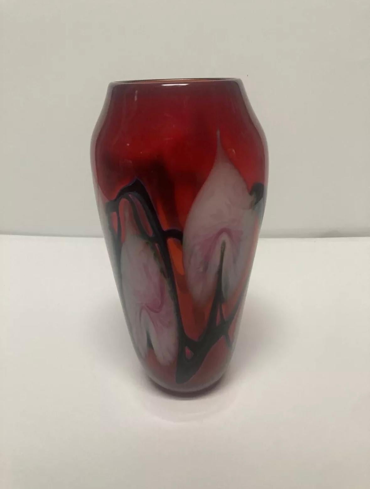 John Lotton 1988 signed art glass vase . Excellent condition measures 11x5