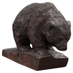 John Louis Clarke (1881–1970) Hand-Carved Grizzly Bear Sculpture