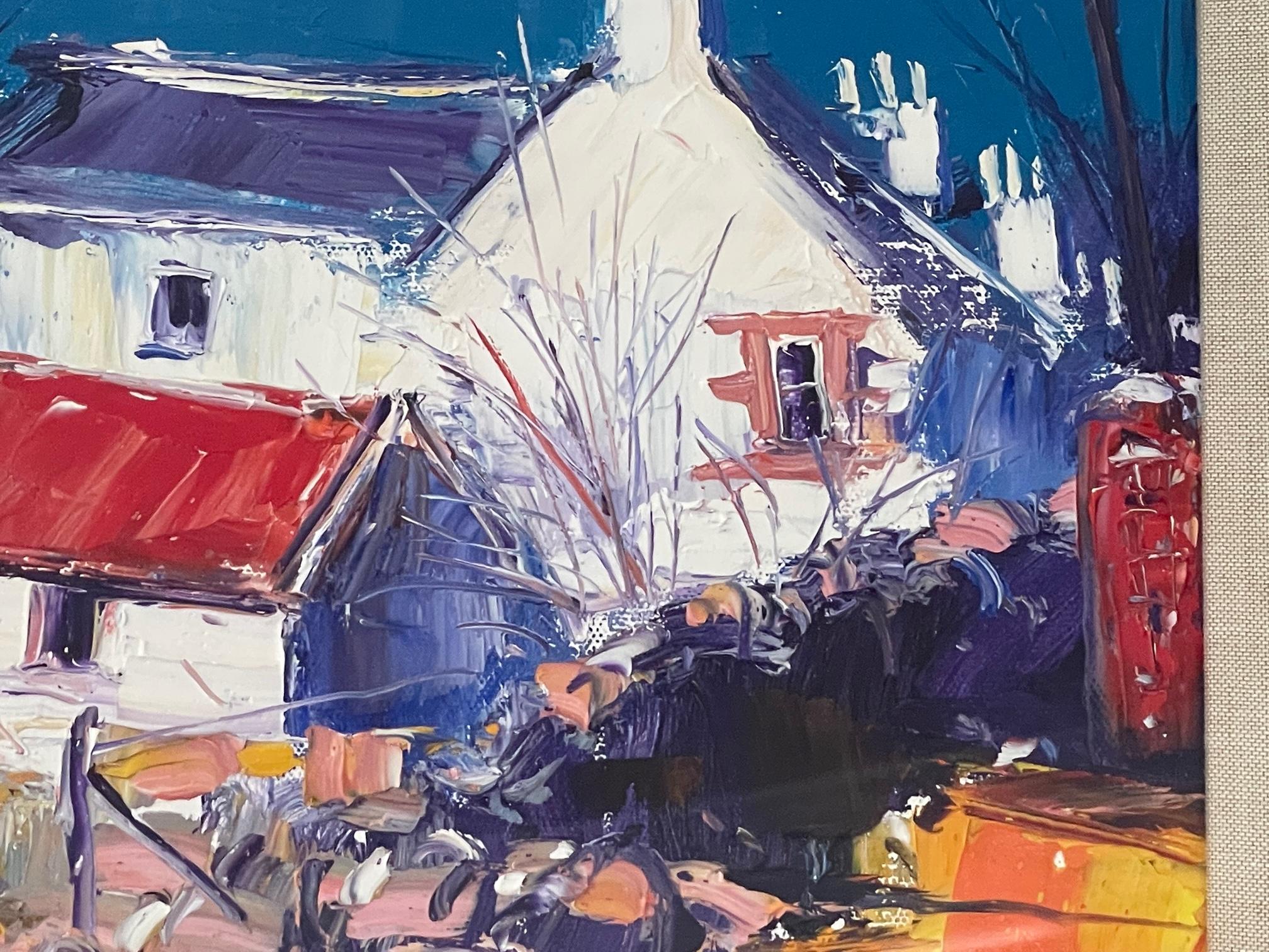 Evening Light, Breadalbane St, Tobermory Mull - Expressionist Painting by John Lowrie Morrison (JoLoMo)