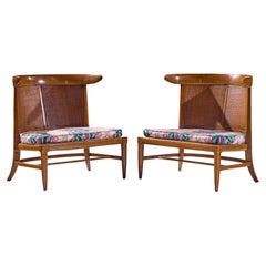 John Lubberts - Lambert Mulder for Tomlinson Cane, Walnut Slipper Chairs - Pair