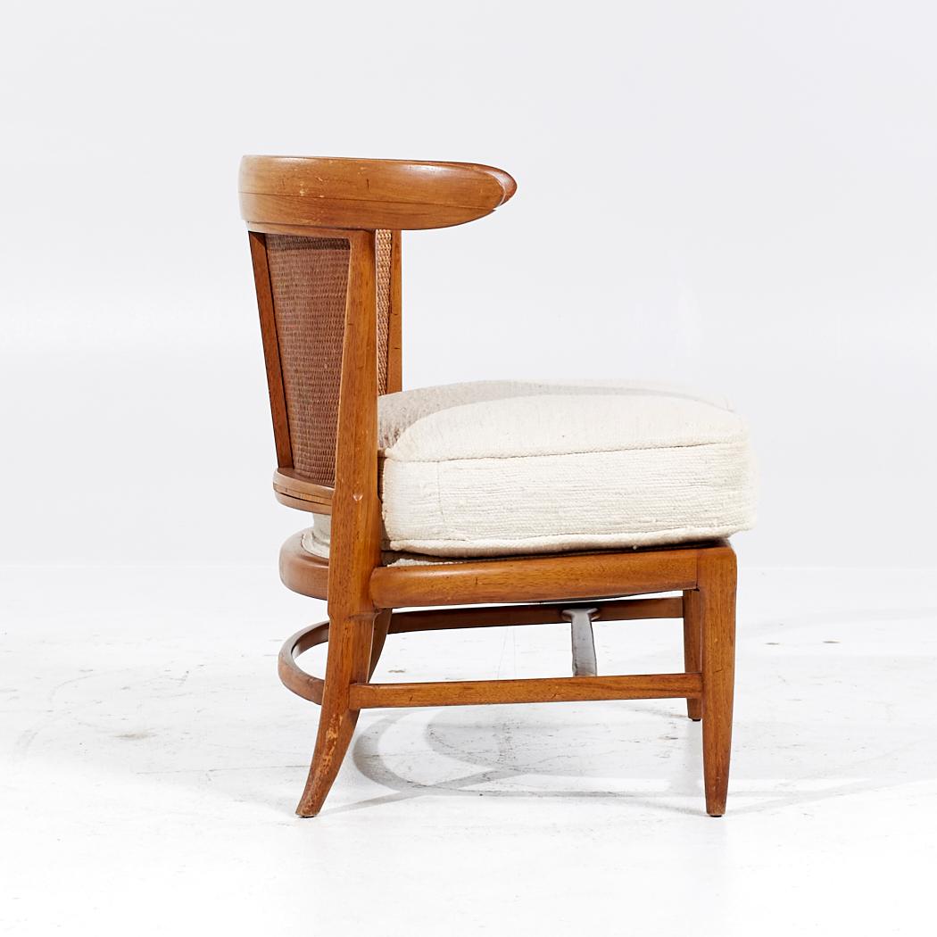 John Lubberts Lambert Mulder for Tomlinson MCM Cane Walnut Slipper Chair - Pair For Sale 3