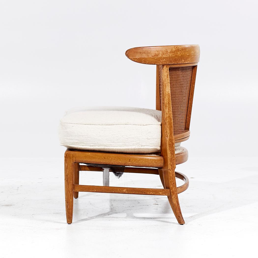 John Lubberts Lambert Mulder for Tomlinson MCM Cane Walnut Slipper Chair - Pair For Sale 4