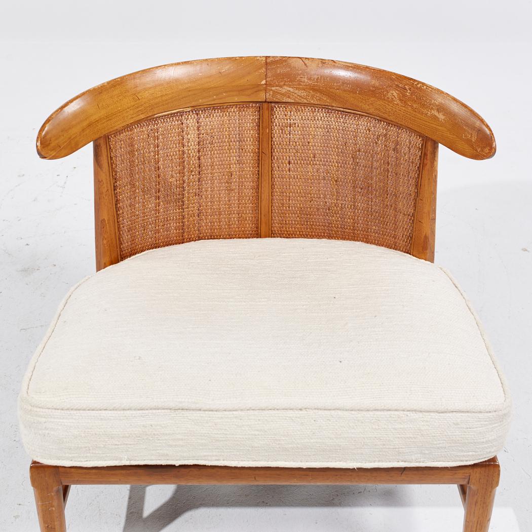 John Lubberts Lambert Mulder for Tomlinson MCM Cane Walnut Slipper Chair - Pair For Sale 5