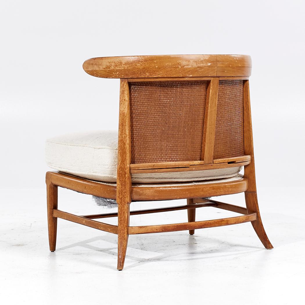 John Lubberts Lambert Mulder for Tomlinson MCM Cane Walnut Slipper Chair - Pair For Sale 2