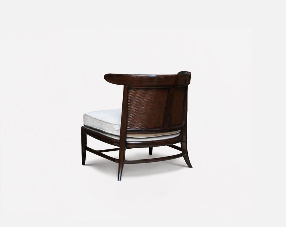 Milieu du XXe siècle John Lubberts and Lambert Mulder for Tomlinson Slipper Chair, Cane, Walnut, 1950 en vente